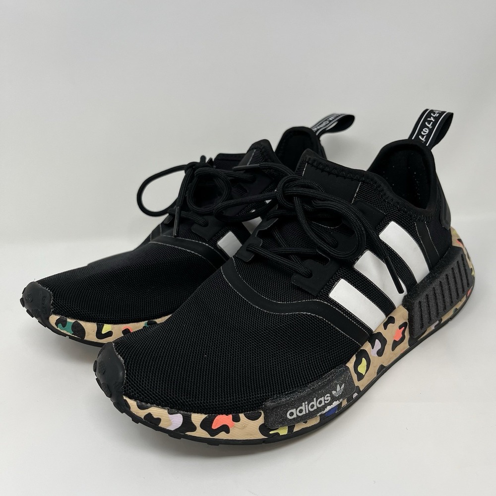 Adidas Originals NMD R1 Womens Size 6.5 US Black Multi Leopard Sneakers GZ8024